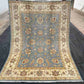 Full view of Authentic Handmade Ziegler Chobi Rug 5x7 ft in blue wool